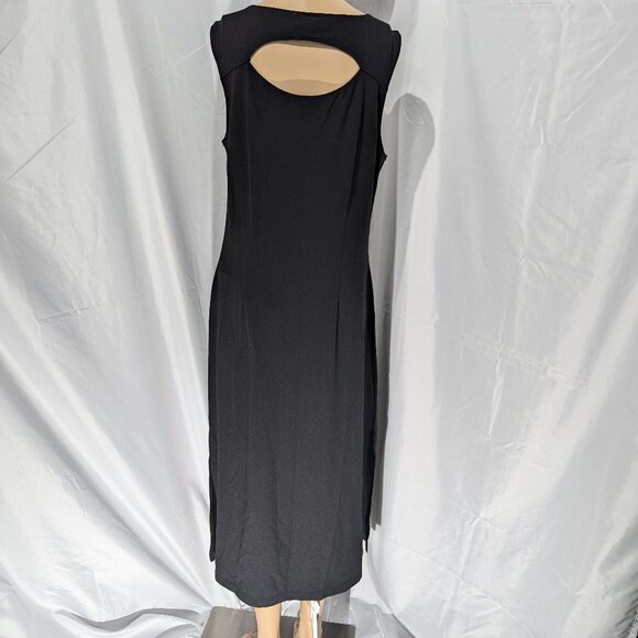 Talbots Women's M Black Maxi Dress Key Hole Back Sleeveless - Picture 2 of 6